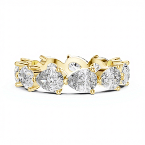 Bague de mariage pour femme en or massif 14K/18K avec diamant de laboratoire CVD HPHT taille marquise, idéale pour les fêtes et mariages - Product Image 1