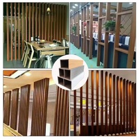 Columna de Entrada Cuadrada de Madera y Plástico, Material WPC para Techo Interior