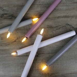Set Of 2 Valentines Indoor Plastic <strong>pink</strong> Taper Battery Operated Flameless Led <strong>Candles</strong> With Remote Control - Product Image 5