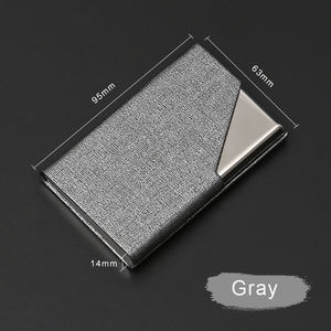 Porte-cartes de visite en cuir PU fait main de haute qualité à prix promotionnel, porte-cartes de visite en métal avec logo personnalisé - Product Image 5