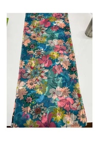 Tissu Chanderi imprimé numérique de haute qualité, 100 GSM, avec broderie, pour la couture et la confection de vêtements - Product Image 5