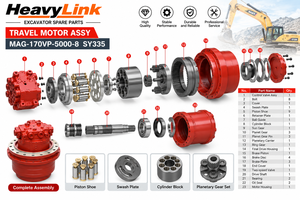 Sany Excavator <b>Travel</b> Motor Assy Final Device Hydraulic Track Motor Spare Part MAG-170VP-5000-8 SY335 - Product Image 5
