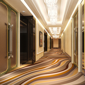 Tapis de couloir d'hôtel imprimé durable QIANQIAO, tapis mural géométrique moderne en polypropylène <span class=keywords><strong>pour</strong></span> <span class=keywords><strong>bureau</strong></span>, cinéma, chambre d'hôtel - Product Image 1