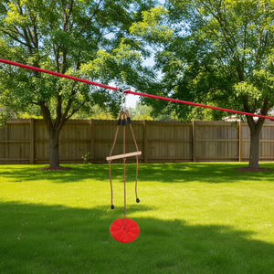 Kit de tyrolienne D0100HADKGY, 65 pieds, en nylon, pour jardin, sports de plein air, jouet pour enfants et adultes, capacité de 500 lb, installation rapide - Product Image 2