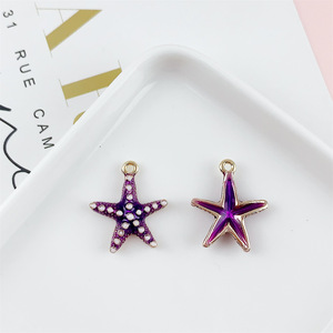 Dijes de Aleación Esmaltada con Forma de Estrella de Mar, Espina de Pescado, Serie Marina, Estrella del Océano, Lindos y Coloridos - Product Image 6
