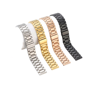 Correa de Reloj de Liberación Rápida de Tres Eslabones 18 20 22mm, Pulseras de Acero Inoxidable al por Mayor para Samsung Watch <span class=keywords><strong>7</strong></span> 6 <span class=keywords><strong>Huawei</strong></span> GT5 Pro - Product Image 1