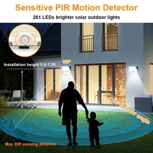 Wontech hàng rào hiên hiên sân nhà để xe năng lượng mặt trời lũ ánh sáng không thấm nước IP67 năng lượng mặt trời ánh sáng ngoài trời với cảm biến chuyển động - Product Image 3