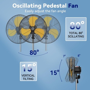 16" 18" 20" Heavy Duty Electric High Velocity Oscillating Industrial <b>Stand</b> Pedestal <b>Fan</b> - Product Image 3