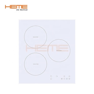 White Ceramic Glass 3-Zone Induction Cooktop Sensor Touch Control Kitchen Built-<b>in</b> for Household Use Metal Housing - Product Image 1