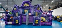 Nouveau design de labyrinthe gonflable d'Halloween, grande structure gonflable de qualité commerciale pour enfants et événements