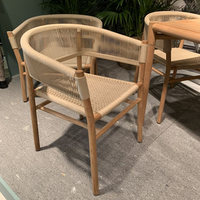 Vente en gros de meubles en bois de teck chaise d'extérieur avec cadre tissé en corde ensembles de meubles de jardin pour cuisine et balcon ou espace extérieur
