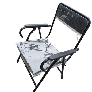 Silla de Inodoro Plegable Negra, Silla de Baño Portátil para Ancianos, Embarazadas, Discapacitados, Uso Hospitalario - Product Image 1
