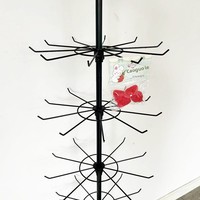 Présentoir à bijoux et accessoires à sept niveaux, avec roulettes pivotantes, portable, démontable, finition émaillée ; pour les vendeurs de rue, à suspendre