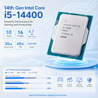 Intel Core I5-14400 Generasi ke-14 CPU Desktop 10 Core 16 Thread hingga 4.7GHz 20MB Cache LGA1700 Prosesor Grafis UHD 730 Tersedia