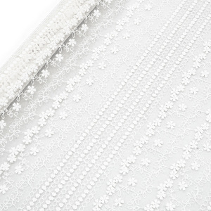 Nigeria của mới nhất 120 cm rộng trắng thêu ren vải sexy Rỗng ra lưới cho giày túi vải ren - Product Image 3