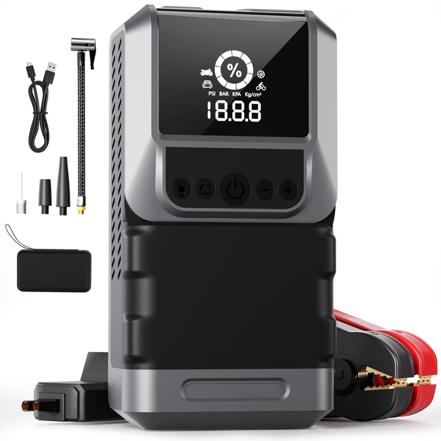Q13 Portable Car Booster Vehicle Battery Emergency Power Supply Car Jump Starter Air Compressor Gasoline Diesel Cars 12V