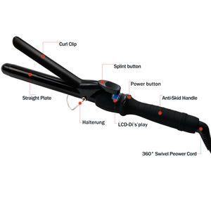 Bigodino per capelli con etichetta privata 25 32 mm barili ferri arricciacapelli lunghi corti <span class=keywords><strong>Bar</strong></span> Display digitale LCD rotante strumento per lo Styling dei capelli ricci - Product Image 2