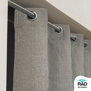 Desert Storm Eyelet Outdoor Curtains 180 GSM with Smoky Taupe Grey Tone and Light Filtering Fabric for Stylish Balcony - Product Image 5