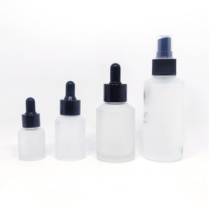 Flacon compte-gouttes en verre dépoli transparent Fancy Beauty 15ml 30ml 60ml 100ml, cylindrique à épaule inclinée, pour huiles essentielles et sérums, personnalisable - Product Image 3
