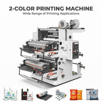 Machine d'impression flexographique automatique à deux couleurs pour films plastiques BOPP HDPE LDPE