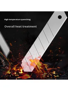 Pisau Utilitas Liangjin Berbahan Baja Paduan SK4, Bilah Persegi Panjang Hitam Tebal dengan Tepi Rata, Gagang Aluminium untuk Industri dan DIY, 18mm - Product Image 4