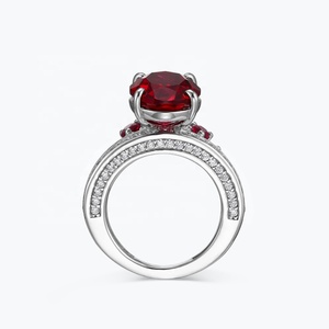 Đồ Trang Sức Tốt Nhất Đồ Trang Sức Sang Trọng Sinh Đá Kim Cương Nhẫn Bạc Mạ Đôi Nước Drop Shipping & Peal Hình <span class=keywords><strong>Ruby</strong></span> Cô Gái Món Quà Tốt Đẹp Sinh Nhật - Product Image 4