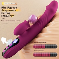Vibrador Telescópico con Lengua Vibrante para Masturbación Femenina, Juguete Sexual para Adultos