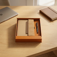 Ensemble cadeau de carnet promotionnel en cuir PU écologique Liviya, comprenant un stylo en bambou et un couteau en acier inoxydable, pour Halloween et Noël