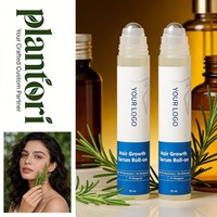 Sérum Capillaire Naturel et Bio à l'Huile de Romarin en Roll-on pour la Repousse des Cheveux, Contre la Chute, pour des Cheveux Plus Épais, avec Bille Massante pour le Cuir Chevelu, Huile Essentielle