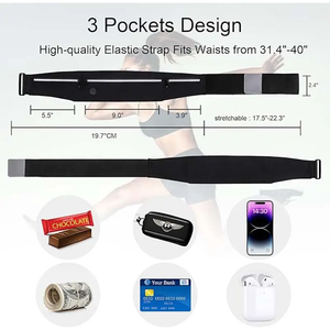 High-end Ultra-thin Fitness Invisible Running <strong>Belt</strong> Wholesale Polyester Marathon Fanny Pack <strong>Waist</strong> Bag for Men and Women - Product Image 5