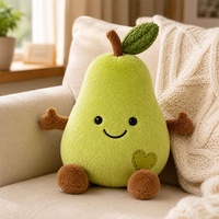 Aangepaste schattige peer knuffel, zacht kort pluche gevuld fruit speelgoed, kindercadeau, kamerdecoratie, OEM ODM fabriek fabrikant service