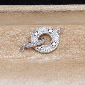 Wenchi DIY S925 Plaqué Argent Sterling Boucle Perle Naturelle Collier Bracelet Chaîne de Pull Boucle Circulaire Modèle 25041 Chine - Product Image 5