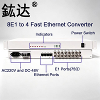 Convertisseur Ethernet rapide 8 canaux E1 vers 4 Hongda SJ 8E1-10/100M, directement de l'usine, avec garantie de 3 ans