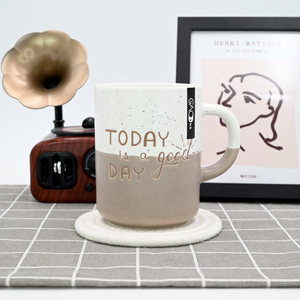 Tasse à café en céramique émaillée de couleur bicolore de 15oz avec conception résistante à la cire Tasse de couleur mate personnalisée avec impression en soie - Product Image 6