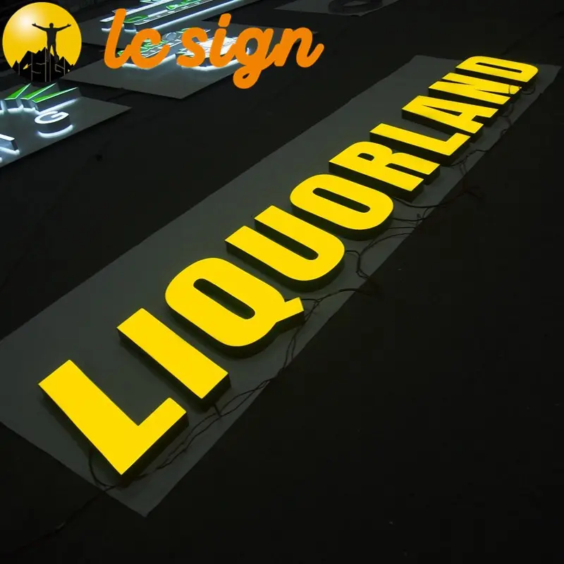 Chinese manufacture 3d acrylic store signage led letters illuminated led fronlit logo sign