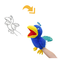 Marionnette interactive en peluche en forme de perroquet à bouche ouverte, avec logo personnalisé, ODM OEM, cadeau de fêtes