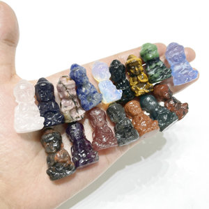 ขายส่งมือแกะสลักมินิคริสตัลพระพุทธรูปคริสตัลธรรมชาติงานฝีมือรูปปั้นสำหรับการตกแต่งคริสมาสต์ - Product Image 1