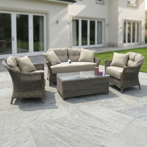Nuova Collezione 2027: Set Divano da Giardino Klein di Alta Qualità in Rattan e Iroko, Arredamento Esterno Confortevole per Cortili e Hotel - Product Image 5
