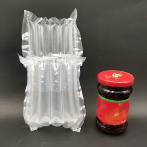 Бесплатные образцы, стеклянная бутылка, пластиковые упаковочные материалы, амортизирующий пакет с воздушной колонкой для соуса чили/банка/бутылка/предметы ragile
