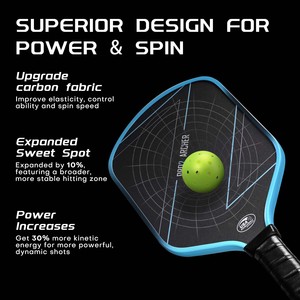 Paleta de Pickleball Profesional OEM/ODM Termoformada de Fibra de Carbono sin Bordes, Portátil, Ligera, Impresa a Todo Color - Product Image 6