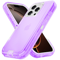 Trois en un pour iPhone 15 Promax Coque de téléphone portable Anti-chute Double face à trois épreuves Coque en silicone TPU transparente en cristal