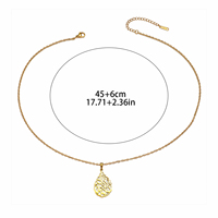 Collar con Colgante de Acero Inoxidable con Diseño de Lágrima y Ayatul Kursi, Joyería Islámica Musulmana Árabe, para Eid y Ramadán, Venta al Por Mayor