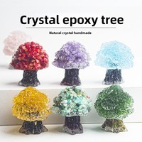 Petit arbre en résine avec gravier de cristal naturel créatif, arbre à argent, décoration pour la maison, ornement de bureau 2023