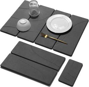 Estera de secado de platos de piedra de diatomita absorbente de agua para mostrador de cocina - Product Image 1