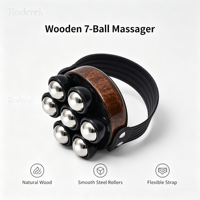 Masseur à rouleaux en bois à 7 billes pour drainage lymphatique, outil de thérapie en bois pour le cou, les épaules, les jambes, l'abdomen, massage corporel complet