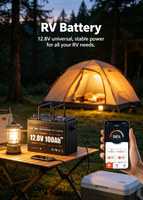 Paket Baterai LiFePO4 Mini Enlzh 12.8V 100Ah dengan Pemanas Otomatis, Bluetooth, Siklus Dalam, dan Baterai Solid State untuk Trailer RV