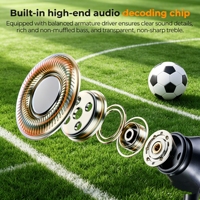 COMTANG Earbud Berkabel untuk Menonton Sepak Bola Langsung, Peredam Kebisingan ENC, Headphone HiFi, Tahan Air IPX4, Semi-in-ear, USB Type-C, Dinamis