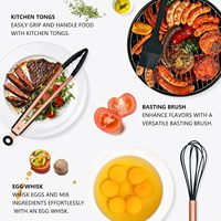 Best-Seller : Ensemble d'Ustensiles de Cuisine 17 Pièces en Silicone – Résistant à la Chaleur, Antiadhésif, avec Poignées Or Rose