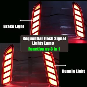 Luces Traseras LED Rojas para Toyota Corolla Cross 2020 <span class=keywords><strong>2021</strong></span> 2022, Luces de Freno, Niebla y Señal de Giro Secuencial, 3 en 1, Reflectores de Parachoques - Product Image 2