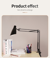 Lampes de bureau modernes et flexibles Lampes d'étude/d'ordinateur Lampes de lecture pour salon de beauté Long bras oscillant Noir/Blanc LED Lampe de table décorative pour la maison